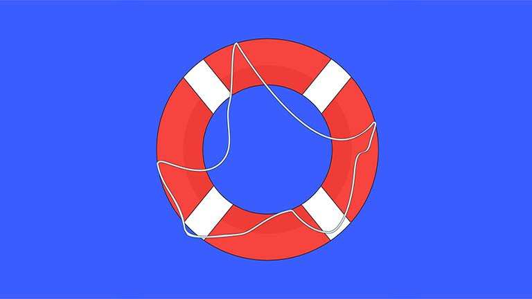 A rescue tire for suicide & loneliness" floats, symbolizing support and hope for seafarers facing mental health challenges and isolation.