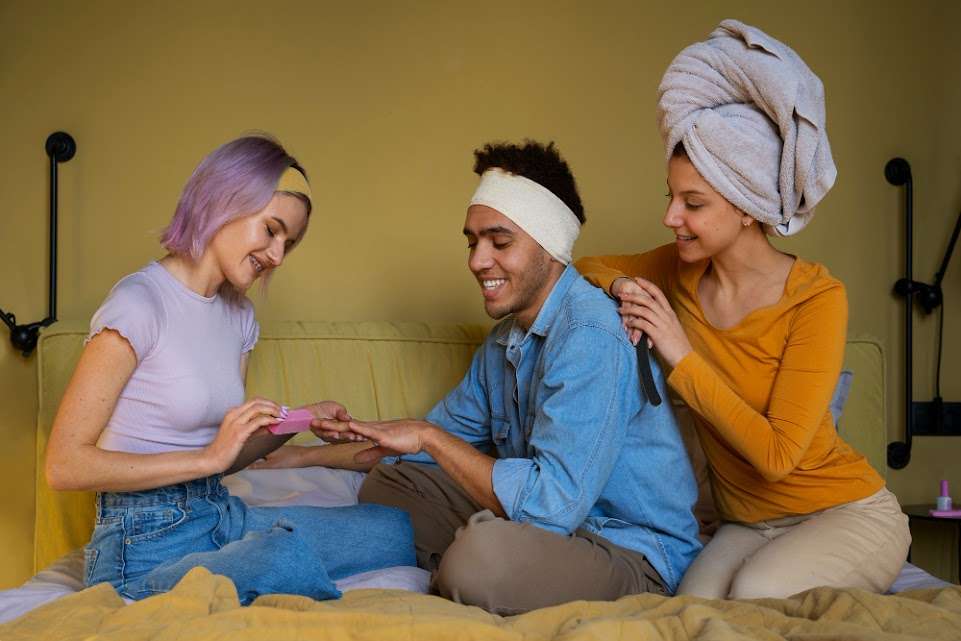 LGBTQ+ youth smiling together