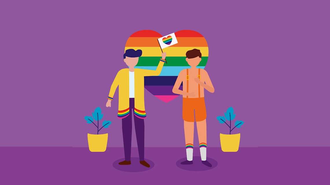 LGBTQ+ teen talking to a supportive counselor